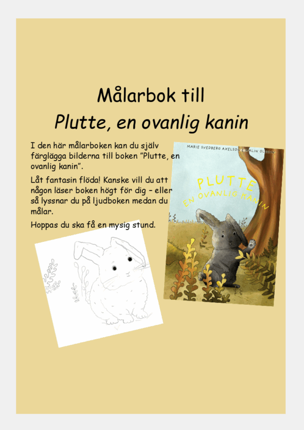 Målarbok, Plutte en ovanlig kanin