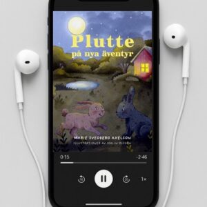 Omslag till Plutte på nya äventyr ljudbok för barn 5–9 år – svensk berättelse om vänskap och mod