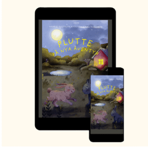 Omslag till Plutte på nya äventyr e-bok – svensk barnbok för barn 5–9 år om djur och vänskap.