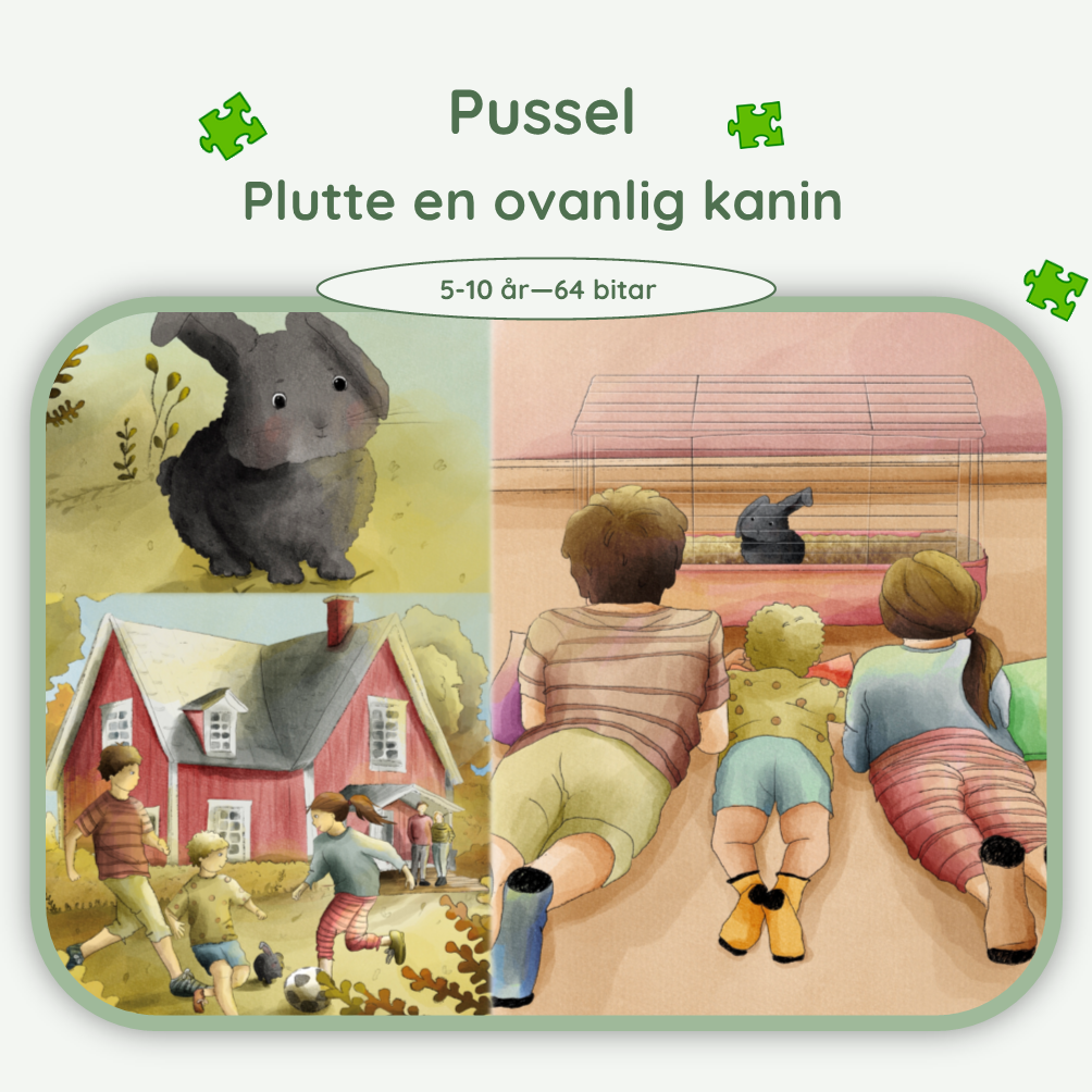 Pussel till boken Plutte en ovanlig kanin